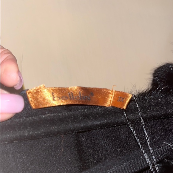 Belldini women’s Black Rabbit Fur-Trimmed Sweater NWT 3X - Picture 2 of 12